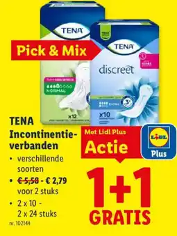 Lidl TENA Incontinentie-verbanden aanbieding
