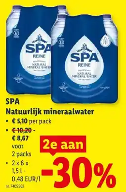 Lidl Spa natuurlijk mineraalwater aanbieding