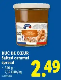 Lidl Duc de cœeur salted caramel spread aanbieding