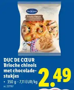 Lidl Duc De Cœur Brioche chinois met chocolade stukjes aanbieding