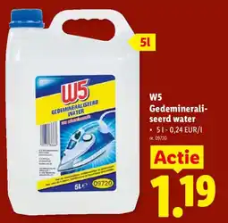 Lidl W5 gedemineraliseerd water aanbieding