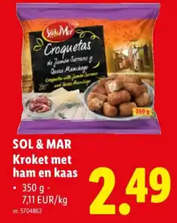 Lidl Sol & Mar Kroket met ham en kaas aanbieding