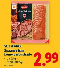Lidl Sol & Mar Spaanse ham Lomo embuchado aanbieding