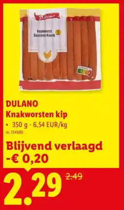 Lidl Knakworsten kip aanbieding