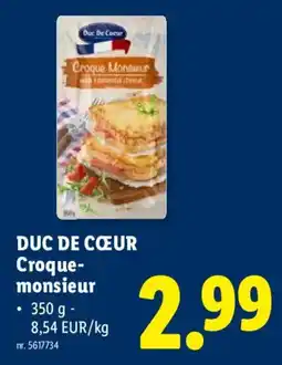 Lidl Duc de cœeur croque-monsieur aanbieding