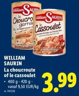Lidl La choucroute of le cassoulet aanbieding
