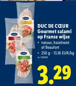 Lidl Duc de cœeur gourmet salami op Franse wijze aanbieding