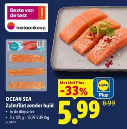 Lidl Ocean sea zalmfilet zonder huid aanbieding