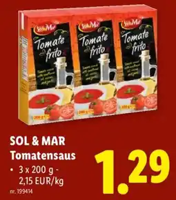 Lidl Sol & Mar Tomatensaus aanbieding