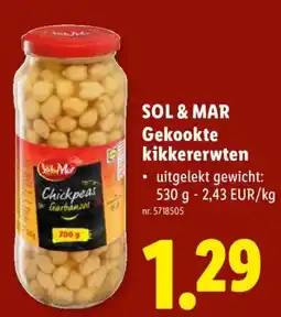 Lidl Gekookte kikkererwten aanbieding