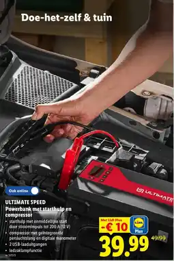 Lidl Ultimate speed powerbank met starthulp en compressor aanbieding