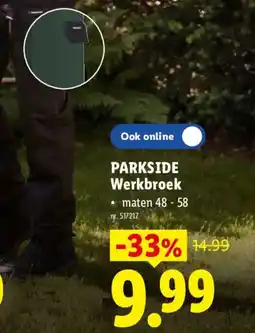 Lidl Parkside werkbroek aanbieding