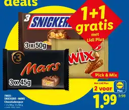 Lidl Twix - Snickers - Mars Chocoladerepen aanbieding