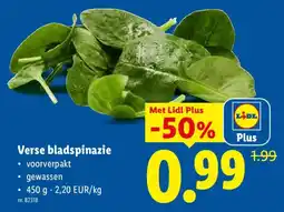 Lidl Verse bladspinazie aanbieding