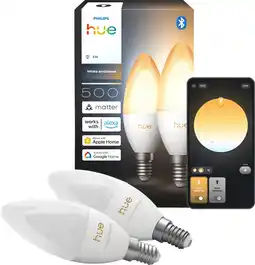 Coolblue Philips Hue Ampoule Bougie White Ambiance E14 Lot de 2 aanbieding