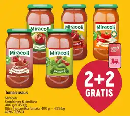 Delhaize Tomatensaus Miracoli aanbieding