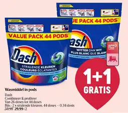 Delhaize Wasmiddel in pods Dash aanbieding