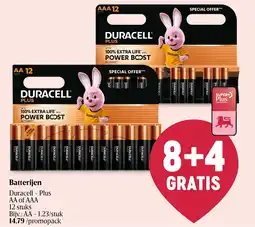Delhaize Batterijen Duracell Plus aanbieding