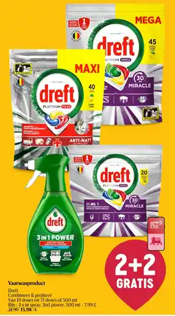 Delhaize Vaatwasproduct Dreft aanbieding