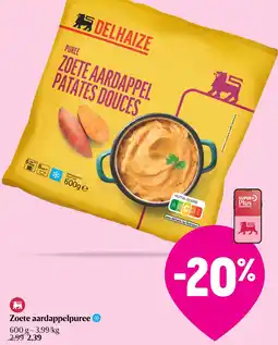 Delhaize zoete aardappelpuree aanbieding