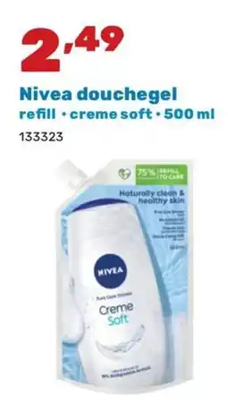 Happyland Nivea douchegel refill creme soft aanbieding
