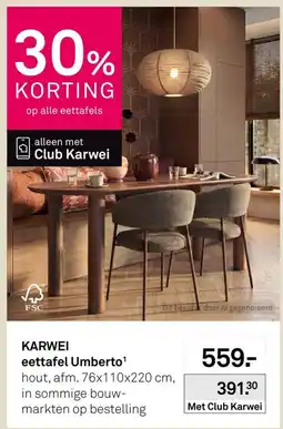 Karwei eettafel umberto aanbieding