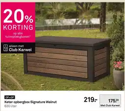 Karwei Keter opbergbox Signature Walnut aanbieding