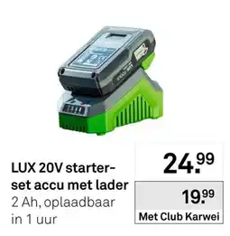 Karwei lux 20v starter-set accu met lader aanbieding