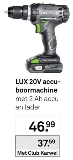 Karwei Lux 20V Accuboormachine aanbieding