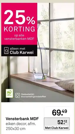 Karwei Vensterbank MDF aanbieding