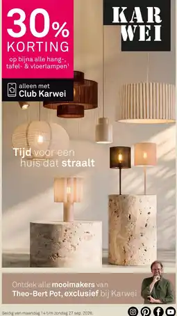 Karwei hang- & tafel- & vloerlampen aanbieding