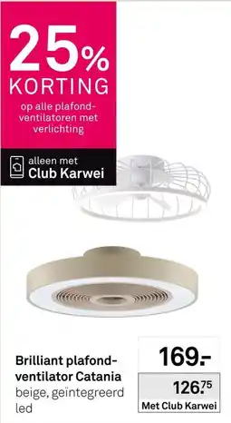 Karwei Brilliant plafond-ventilator Catania aanbieding
