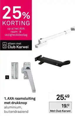 Karwei AXA raamsluiting met drukknop aanbieding