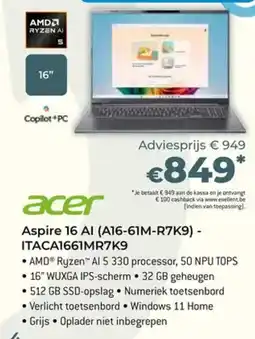 AUVA Aspire 16 AI aanbieding