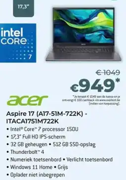 AUVA Acer Aspire 17 aanbieding