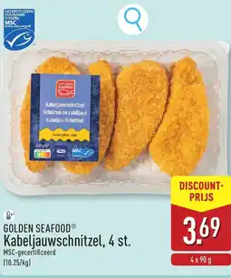 ALDI Golden seafood kabeljauwschnitzel aanbieding