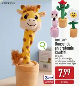 ALDI Toylino dansende en pratende knuffel aanbieding