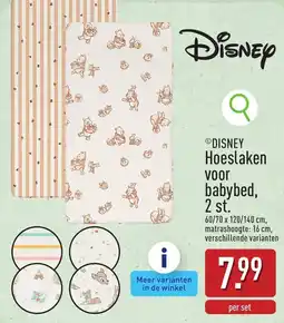 ALDI Disney hoeslaken voor babybed aanbieding