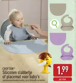 ALDI Crofton siliconen slabbetje of placemat voor baby's aanbieding
