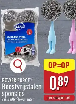 ALDI Power force roestvrijstalen sponsjes aanbieding