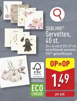 ALDI Sublimo servetten aanbieding