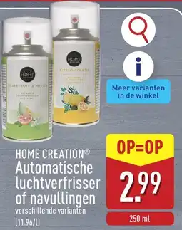 ALDI Home creation automatische luchtverfrisser of navullingen aanbieding
