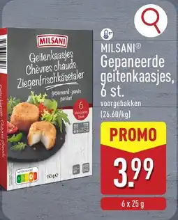 ALDI Milsani gepaneerde geitenkaasjes aanbieding