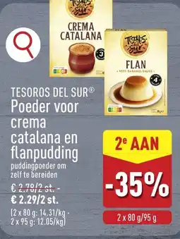 ALDI Tesoros del sur Poeder voor crema catalana en flanpudding aanbieding