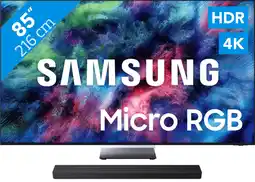 Coolblue Samsung Micro RGB 85 R95H (2026) + Samsung HW-QS90H (2026) aanbieding