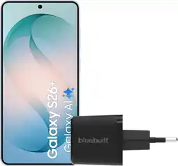 Coolblue Samsung Galaxy S26 Plus 512GB Lichtblauw 5G + BlueBuilt Oplader 45 Watt Zwart aanbieding