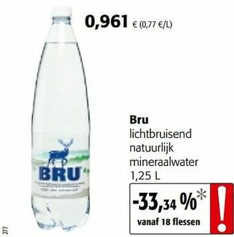 Colruyt Bru lichtbruisend natuurlijk mineraalwater aanbieding