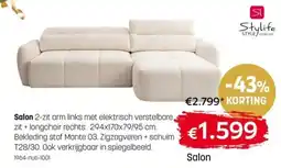 BE-Okay Salon 2-zit arm links aanbieding