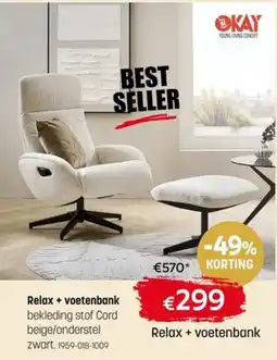 BE-Okay Relax + voetenbank aanbieding