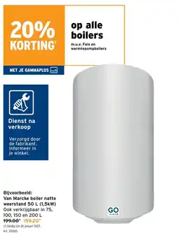 GAMMA Van Marcke boiler natte weerstand aanbieding